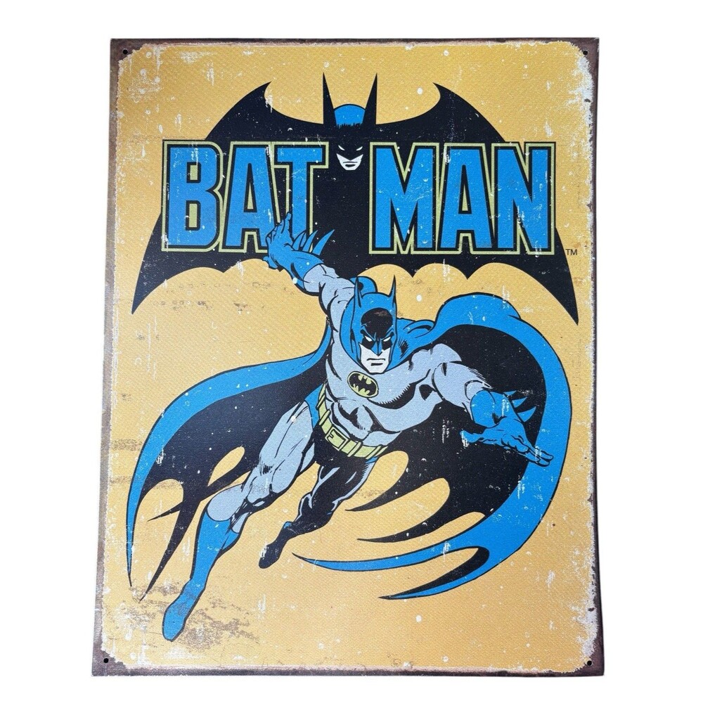 Desperate Enterprises Tin Sign Batman Retro Repop Decor Mancave Nostalgia